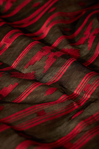 Black Bengal Pure Silk Cotton Jamdani Saree thumbnail image number null