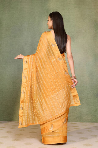 Yellow Embroidered Pure Viscose Saree thumbnail image number null