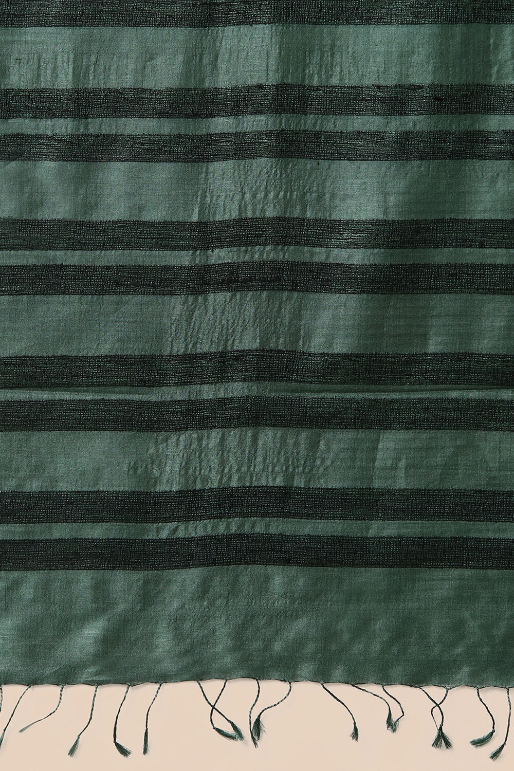 Green Pure Tussar Silk Woven Saree image number null