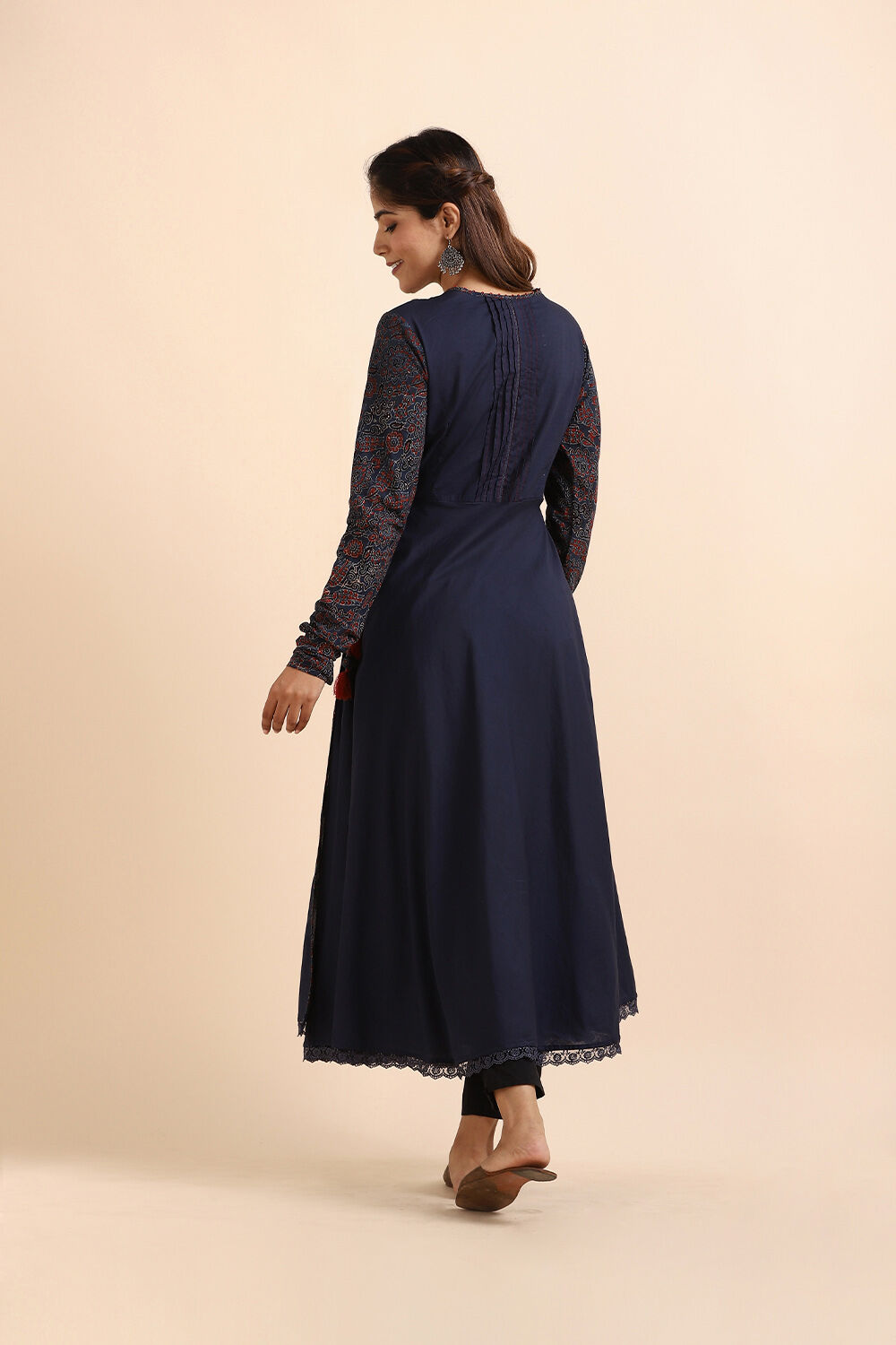 Blue Ajrakh Block Printed Cotton Kurta image number null