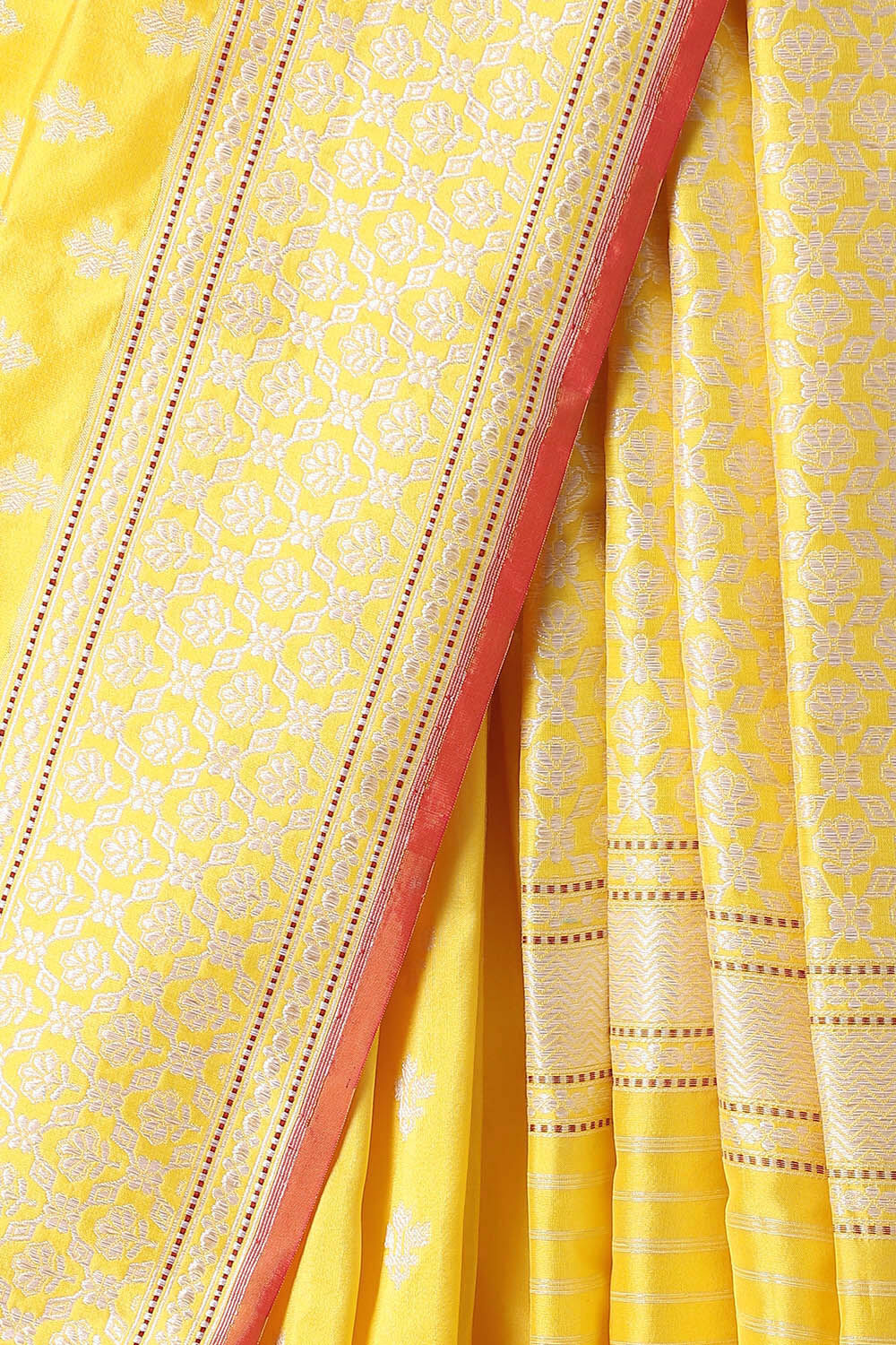 Yellow Pure Silk Banarasi Saree image number null