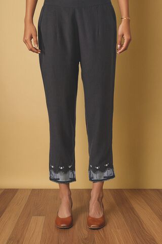 Black Viscose Aari Trouser image number
