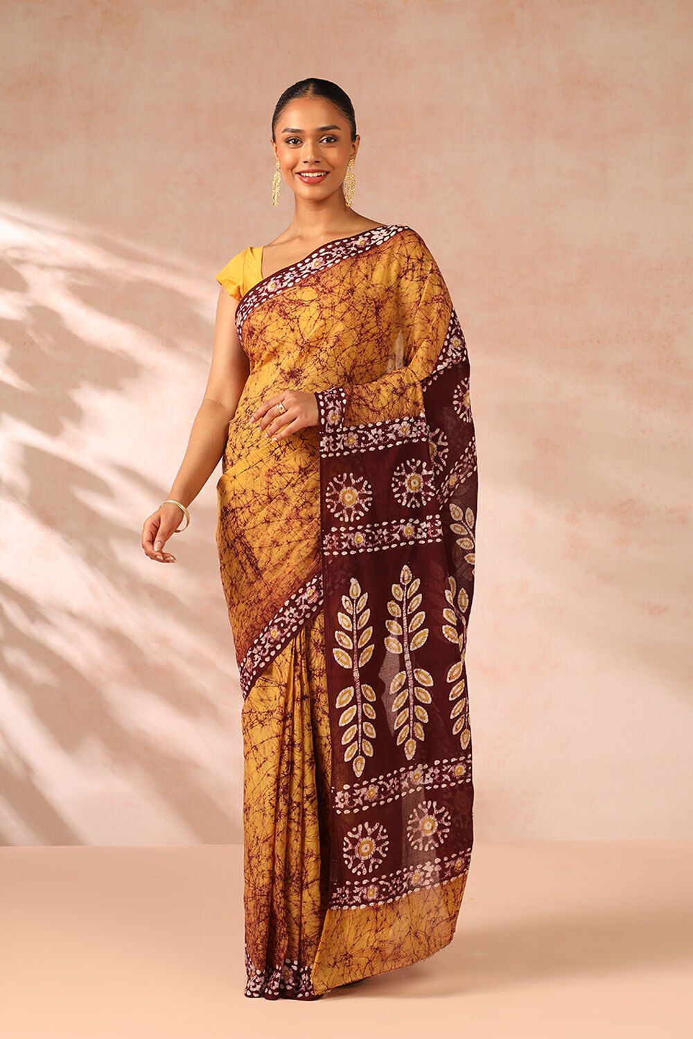 Yellow Ujjain Pure Cotton Printed Saree image number null