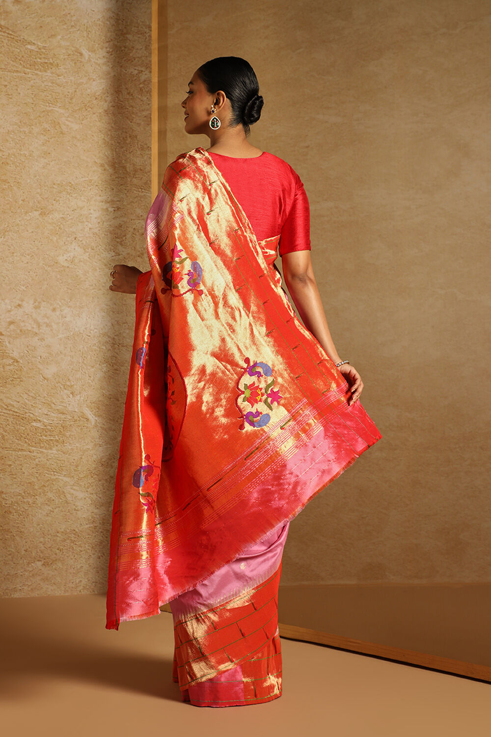 Pink Pure Silk Paithani Saree image number null