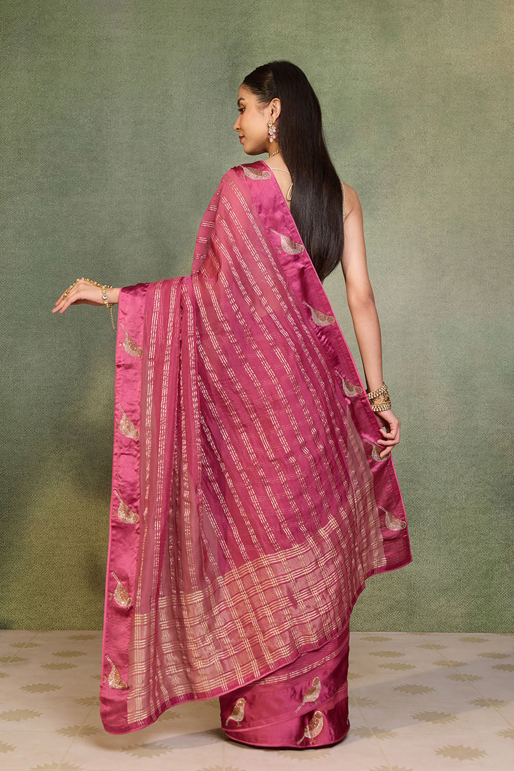 Light Pink Pure Viscose Embroidered Saree image number null