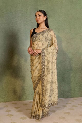 Light Green Viscose Tissue Embroidered Saree thumbnail image number null