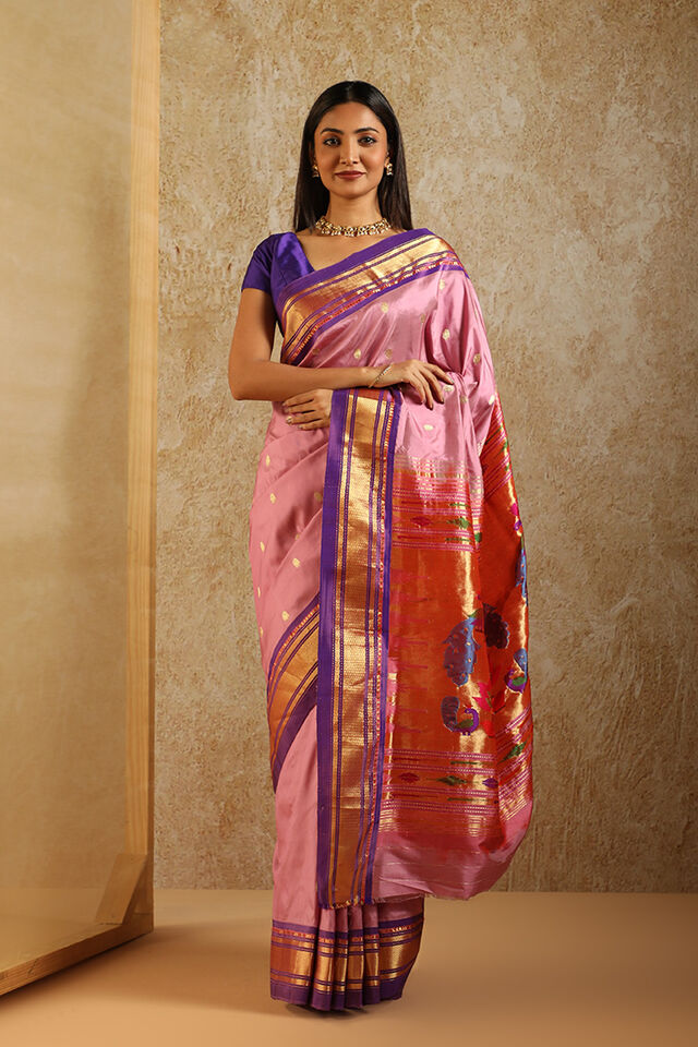 Pink Tapestry Pure Silk Paithani Saree