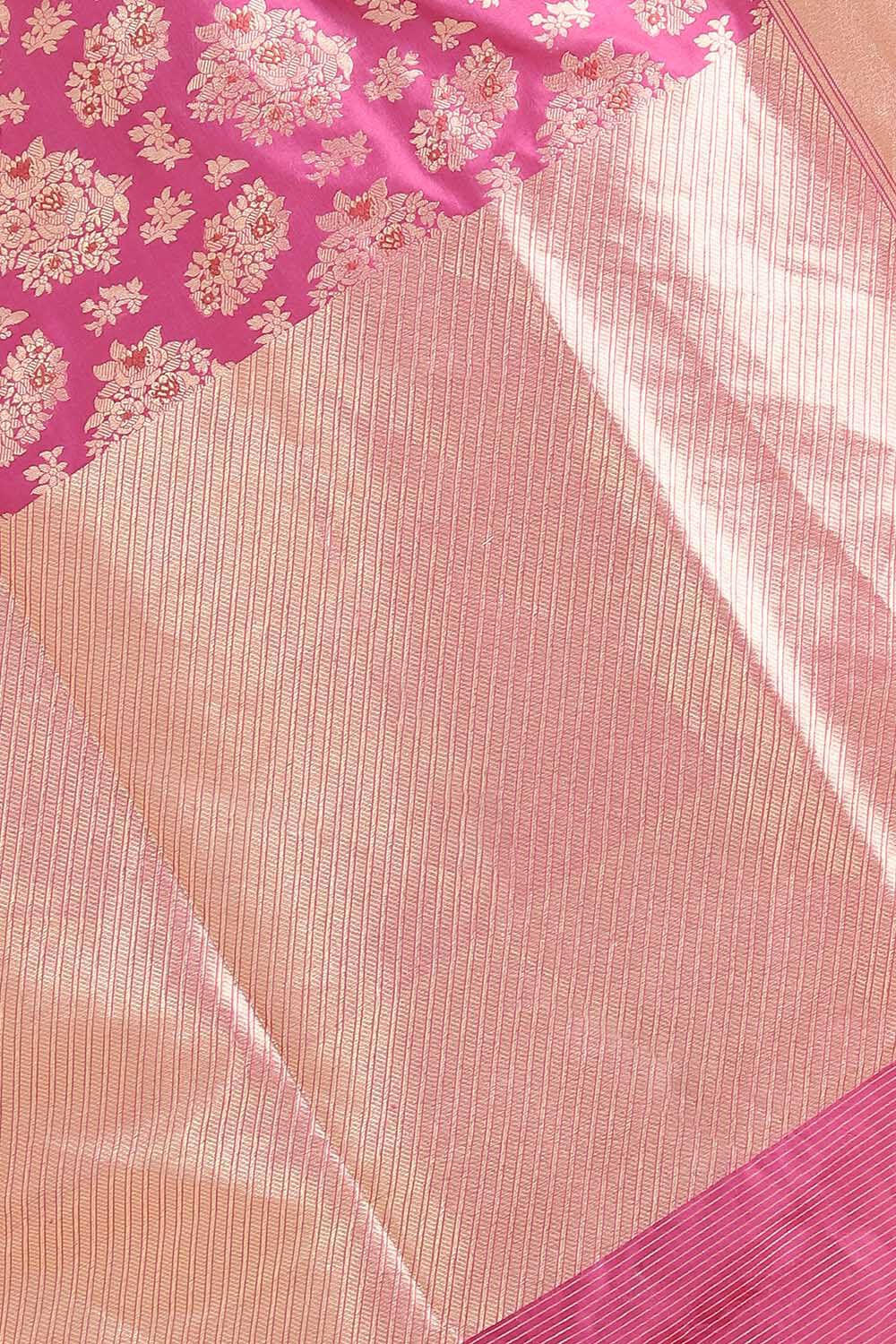Dark Pink Pure Silk Banarasi Saree image number null