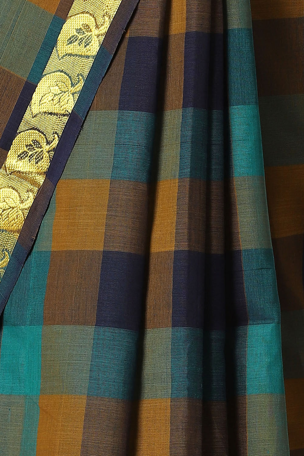 Blue Pure Cotton Chettinad Saree image number null