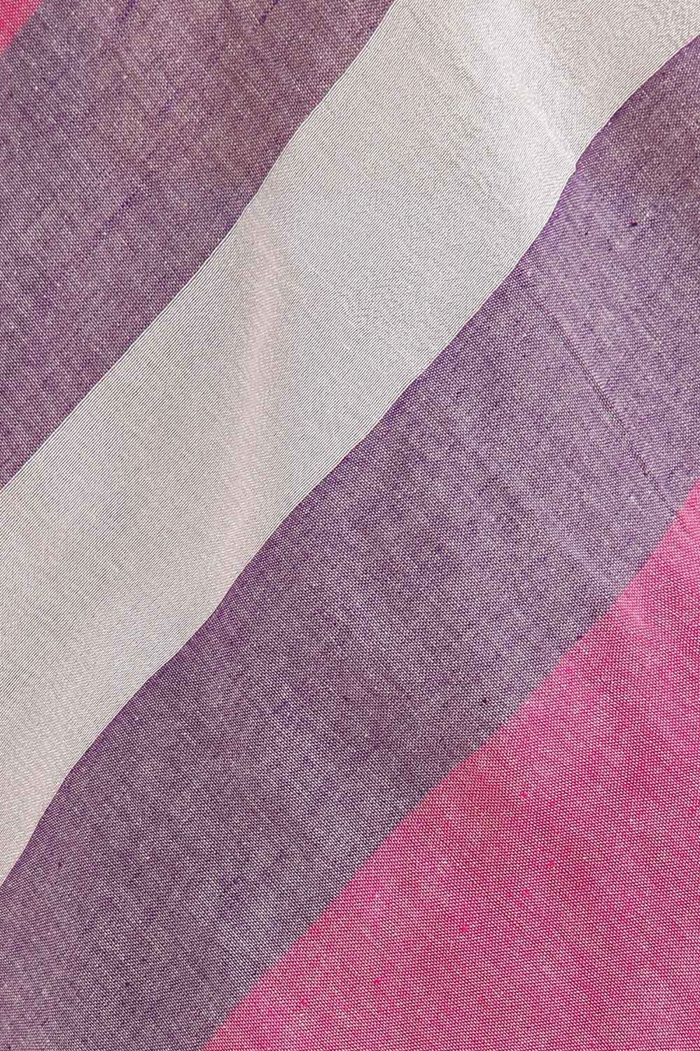 Light Pure Violet Cotton Bengal Saree image number null