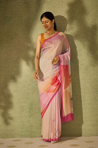 Multi Printed Viscose Georgette Saree image number