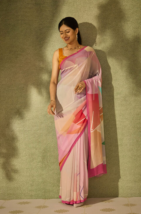 Multi Printed Viscose Georgette Saree