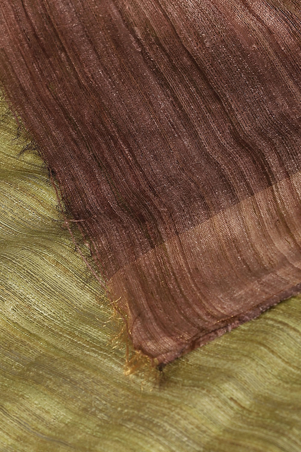 Light Green Pure Tussar Silk Tie and Dye Saree image number null