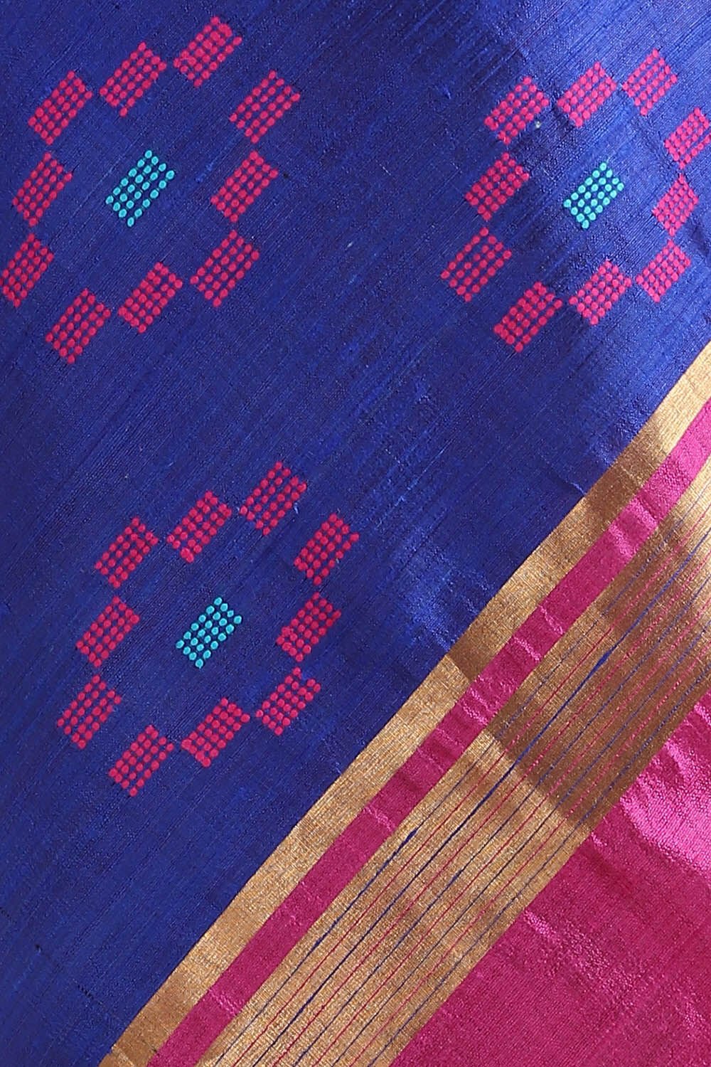 Dark Pink Pure Tussar Silk Bhagalpuri Saree image number null