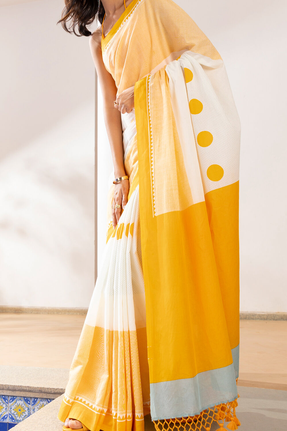 Multicolored Pure Cotton Printed Saree image number null