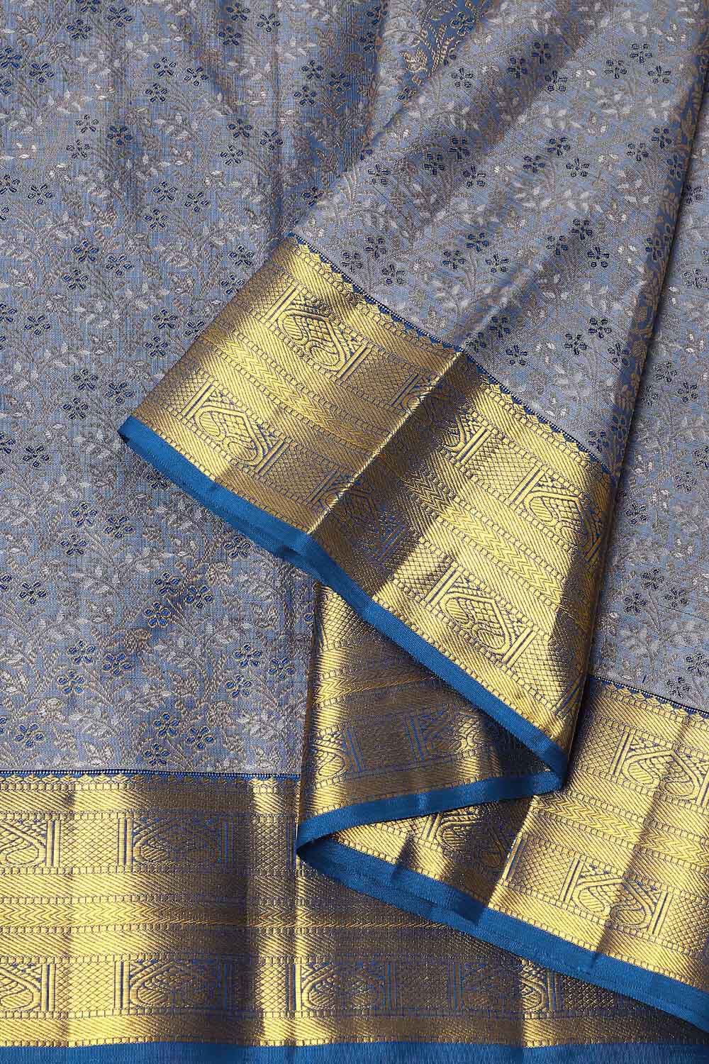 Grey Pure Silk Kanjivaram Saree image number null