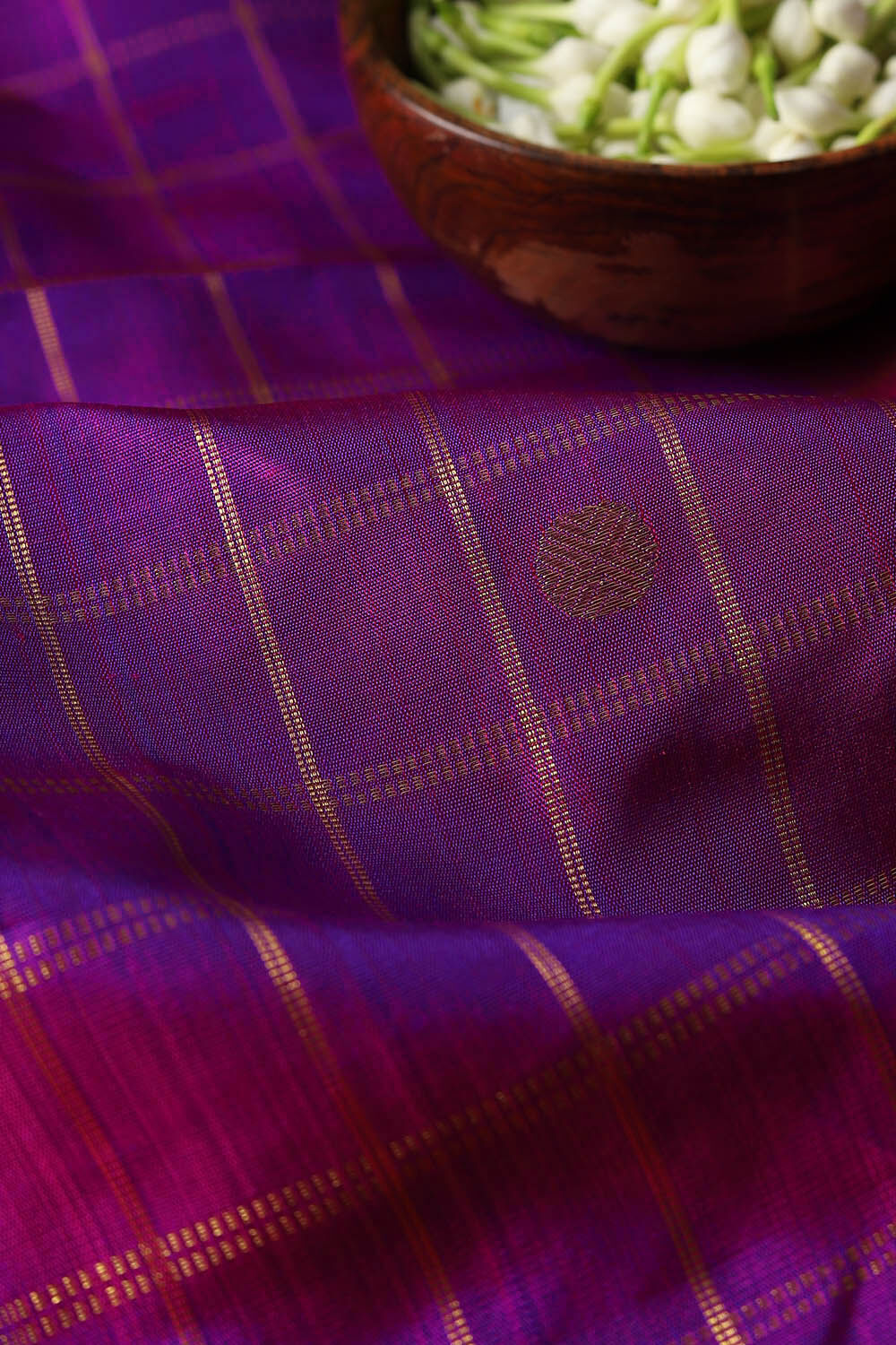Purple Pure Silk Kanjivaram Saree image number null