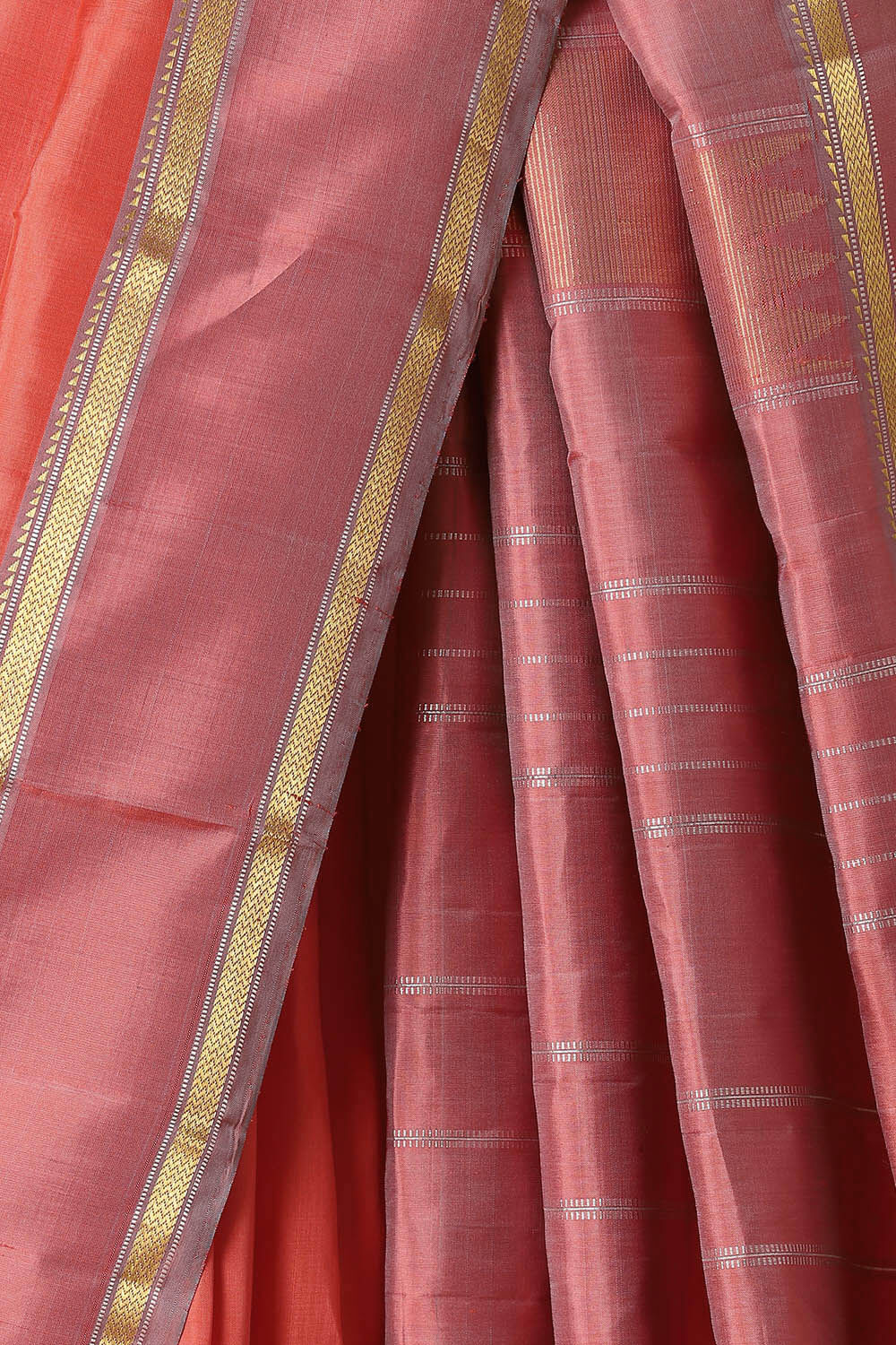 Orange Pure Silk Kanjivaram Saree image number null