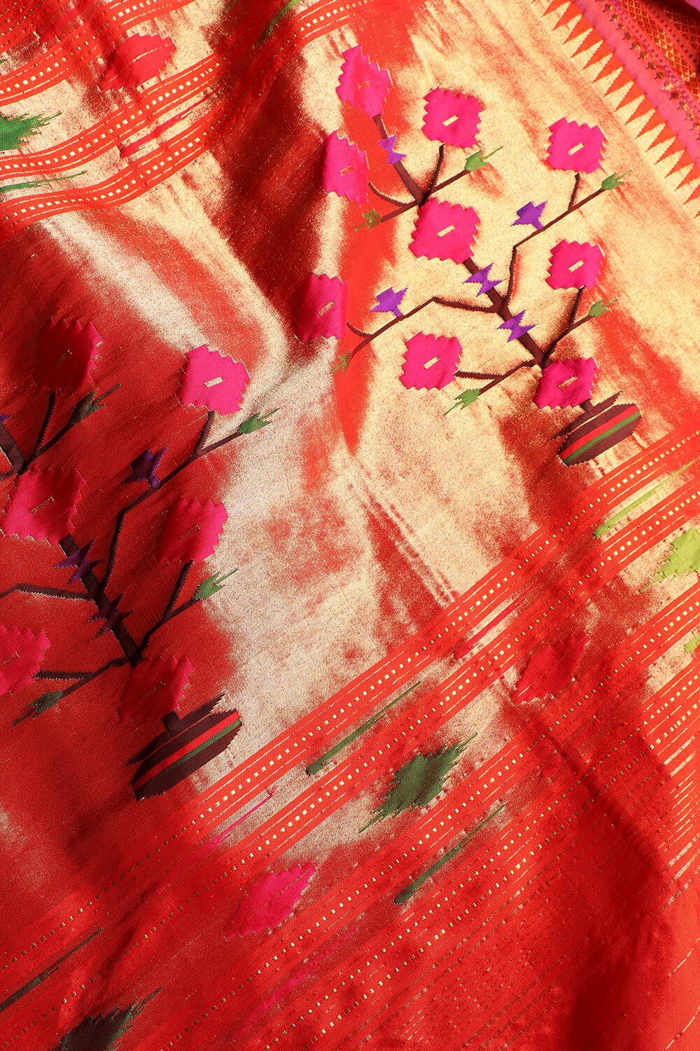 Pink Pure Silk Paithani Saree image number null