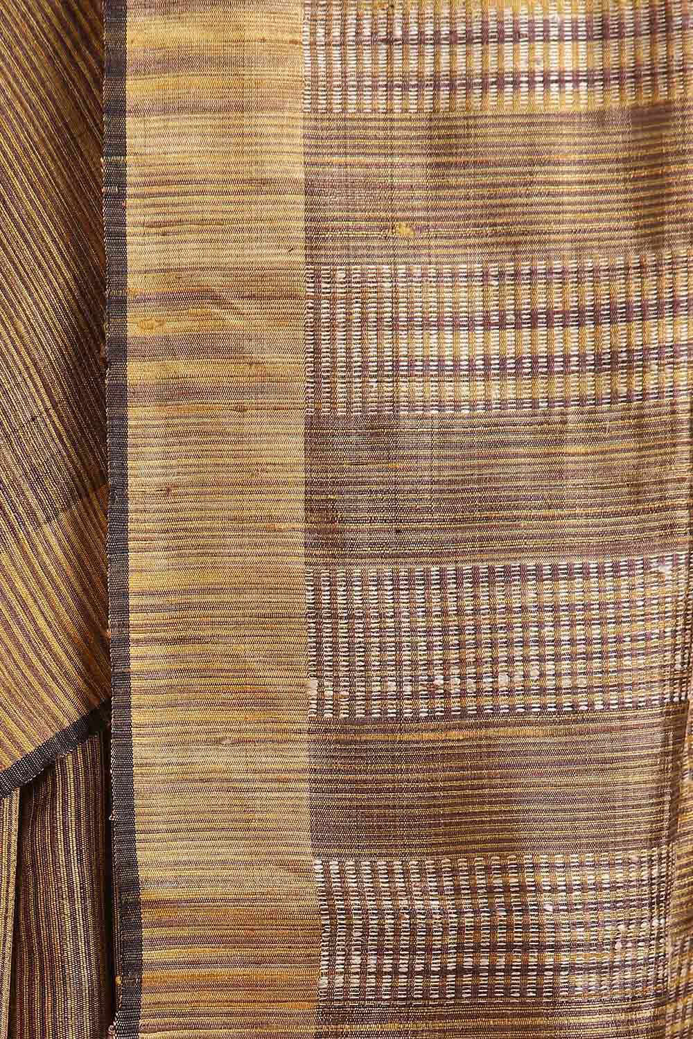 Brown Pure Tussar Silk Bhagalpuri Saree image number null