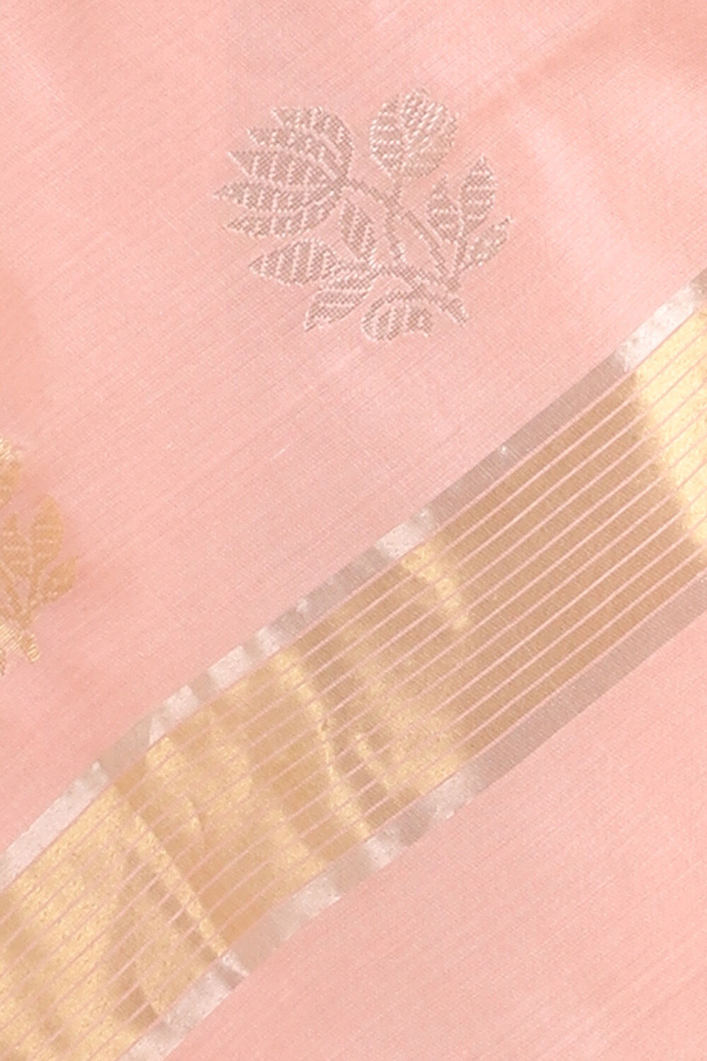 Light Pink Pure Silk Cotton Chanderi Saree image number null