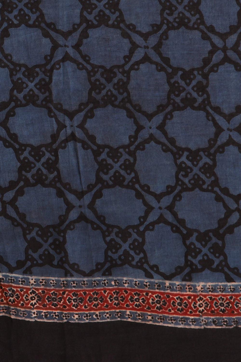 Blue Pure Cotton Ajrakh Printed Saree image number null