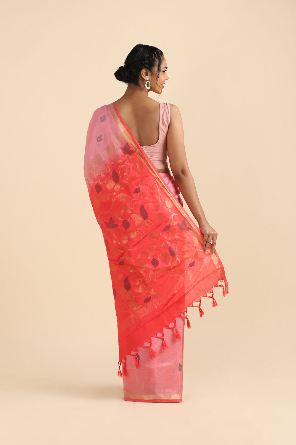Light Pink Pure Silk Uppada Jamdani Saree image number null