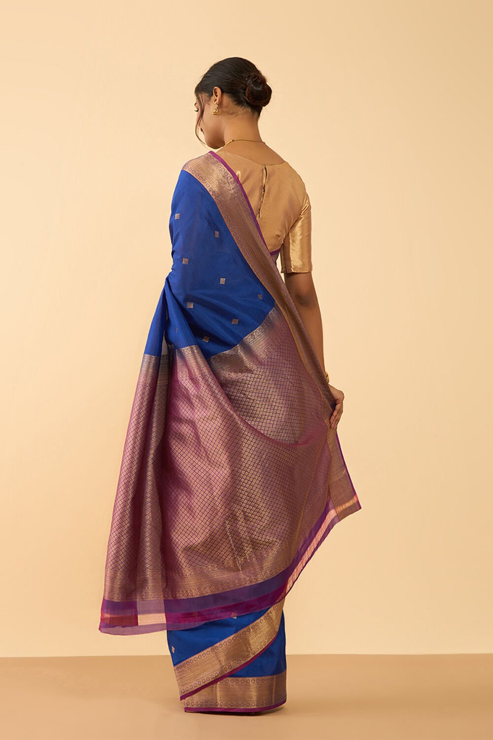 Blue Woven Silk Viscose Saree image number null