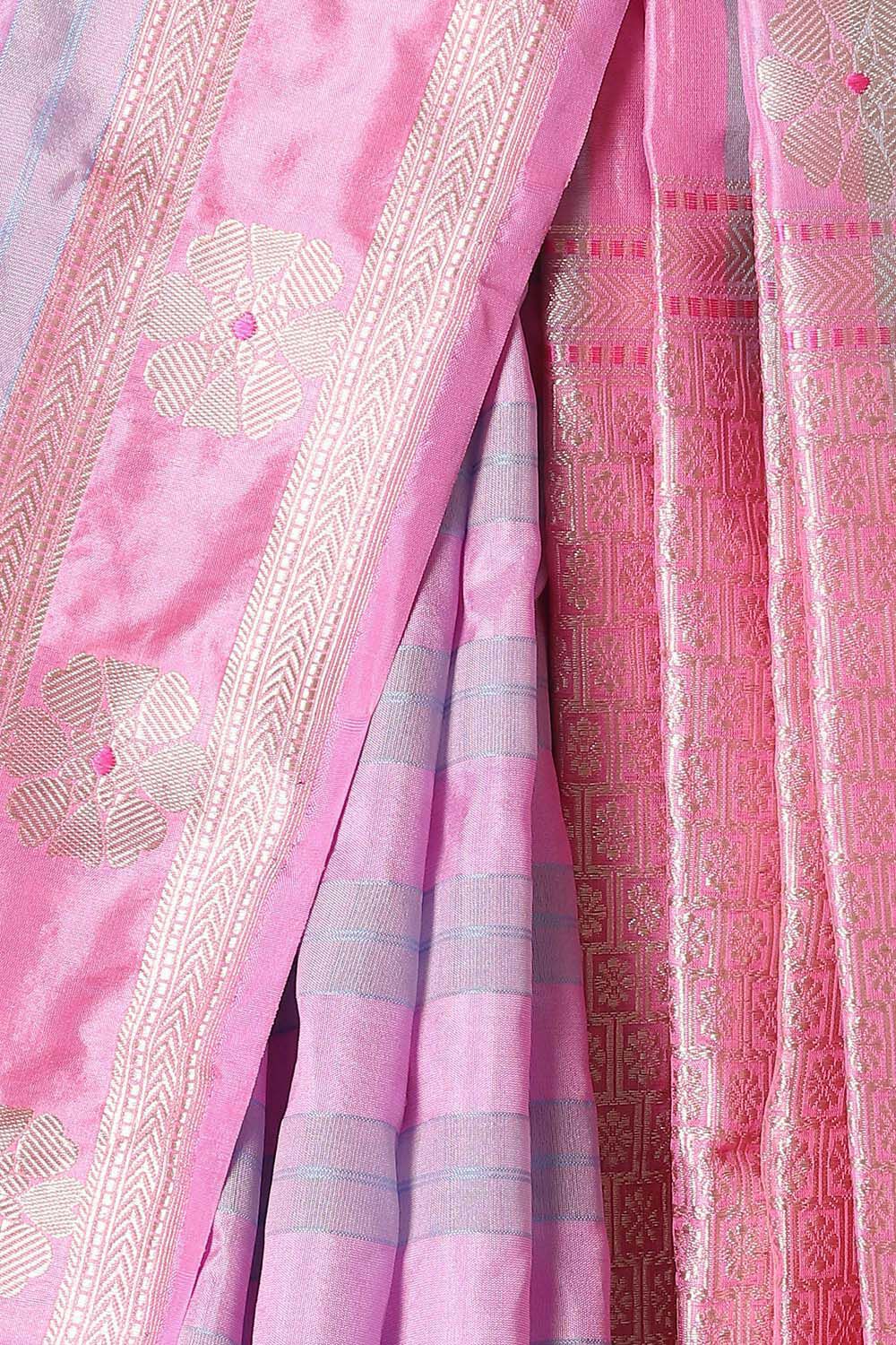 Violet Pure Silk Banarasi Saree image number null
