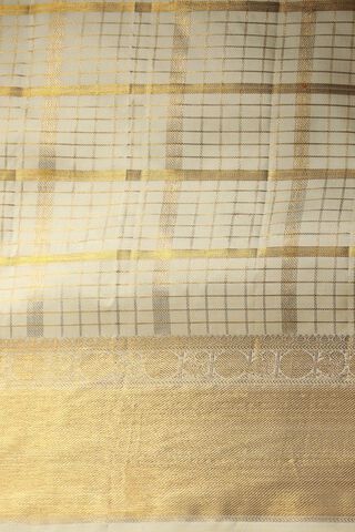 Off White Woven Pure Silk Kanjivaram Saree thumbnail image number null
