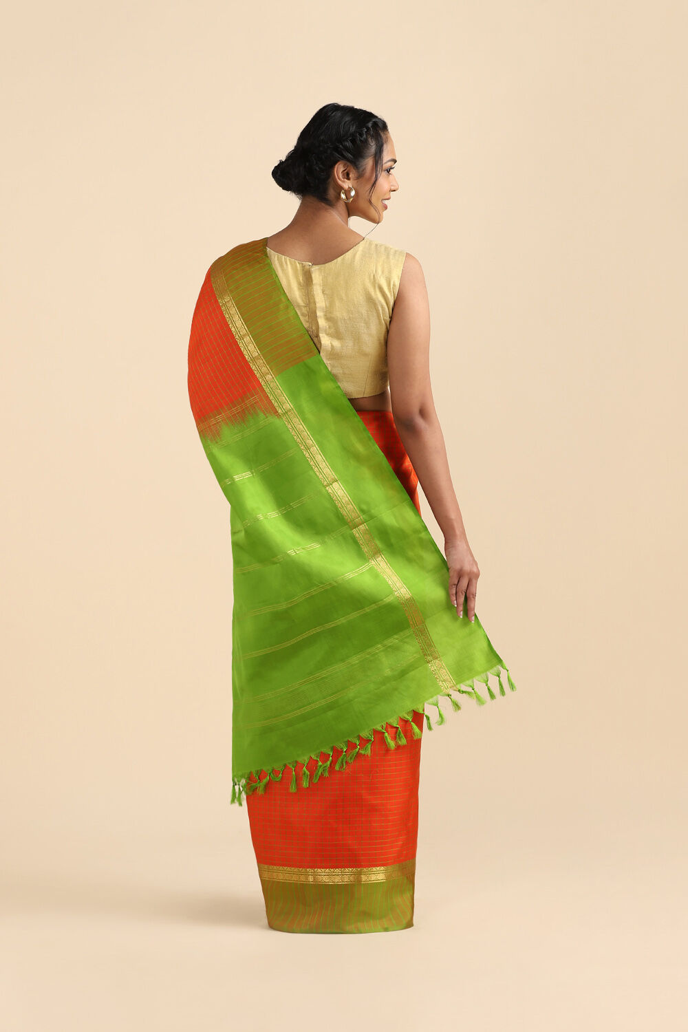 Orange Pure Soft Silk Saree image number null