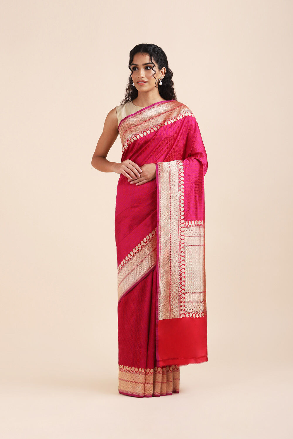 Red Pure Silk Banarasi Saree image number null