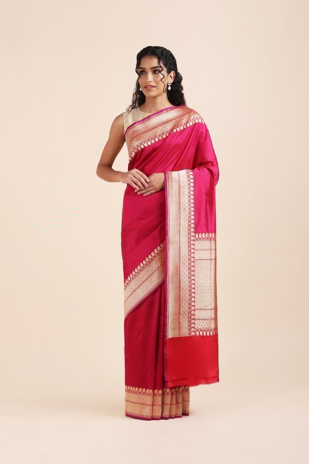Red Pure Silk Banarasi Saree image number null