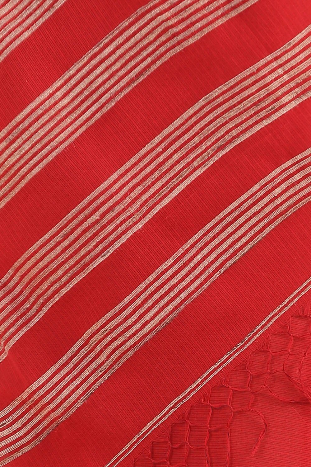Red Pure Cotton Bengal Saree image number null