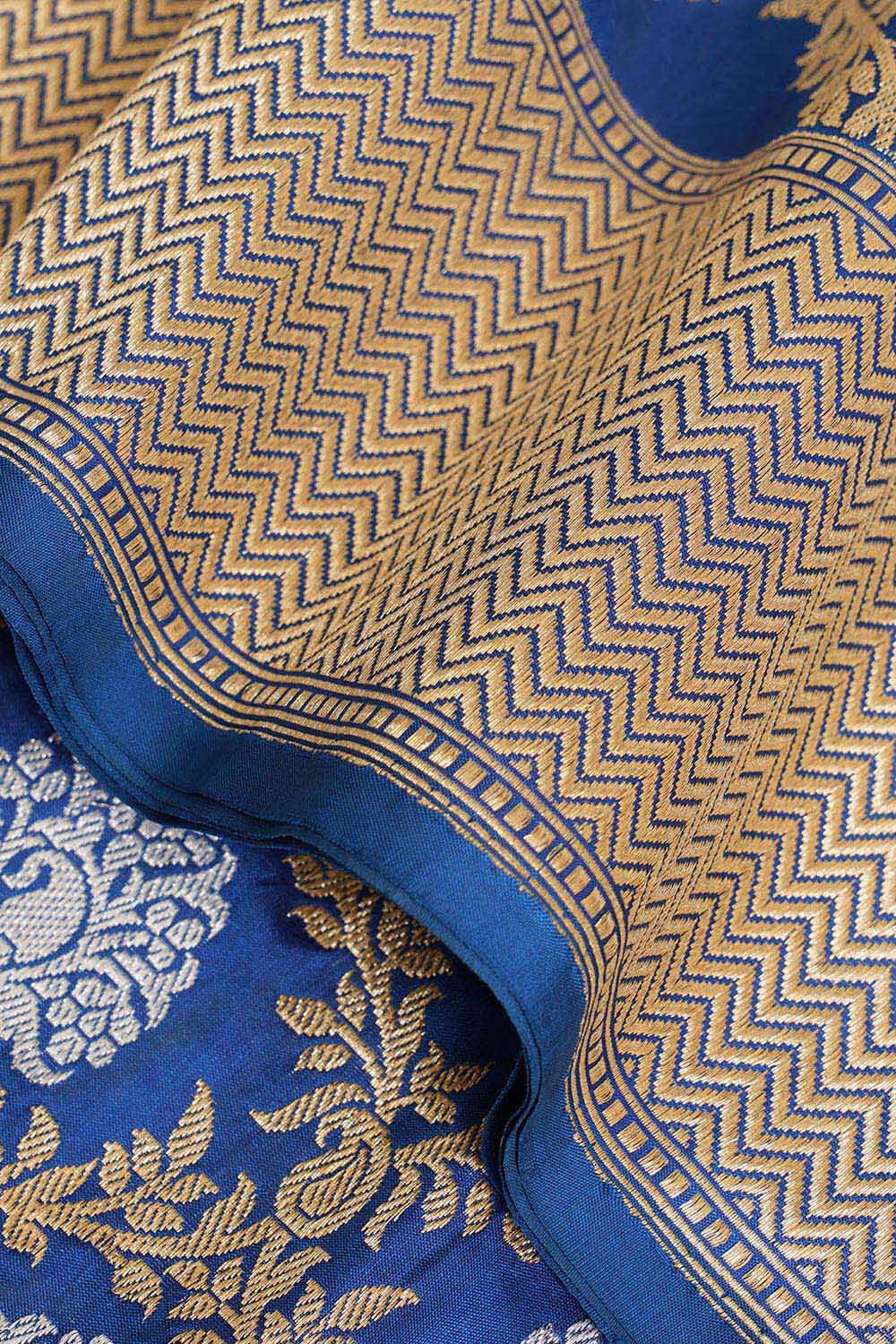 Navy Pure Silk Kadwa Banarasi Saree image number null