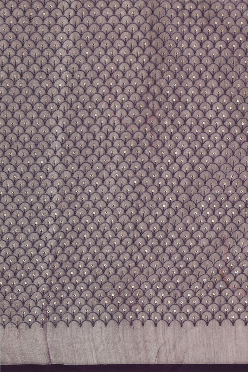 Violet Pure Silk Cotton Embroidered Saree image number null