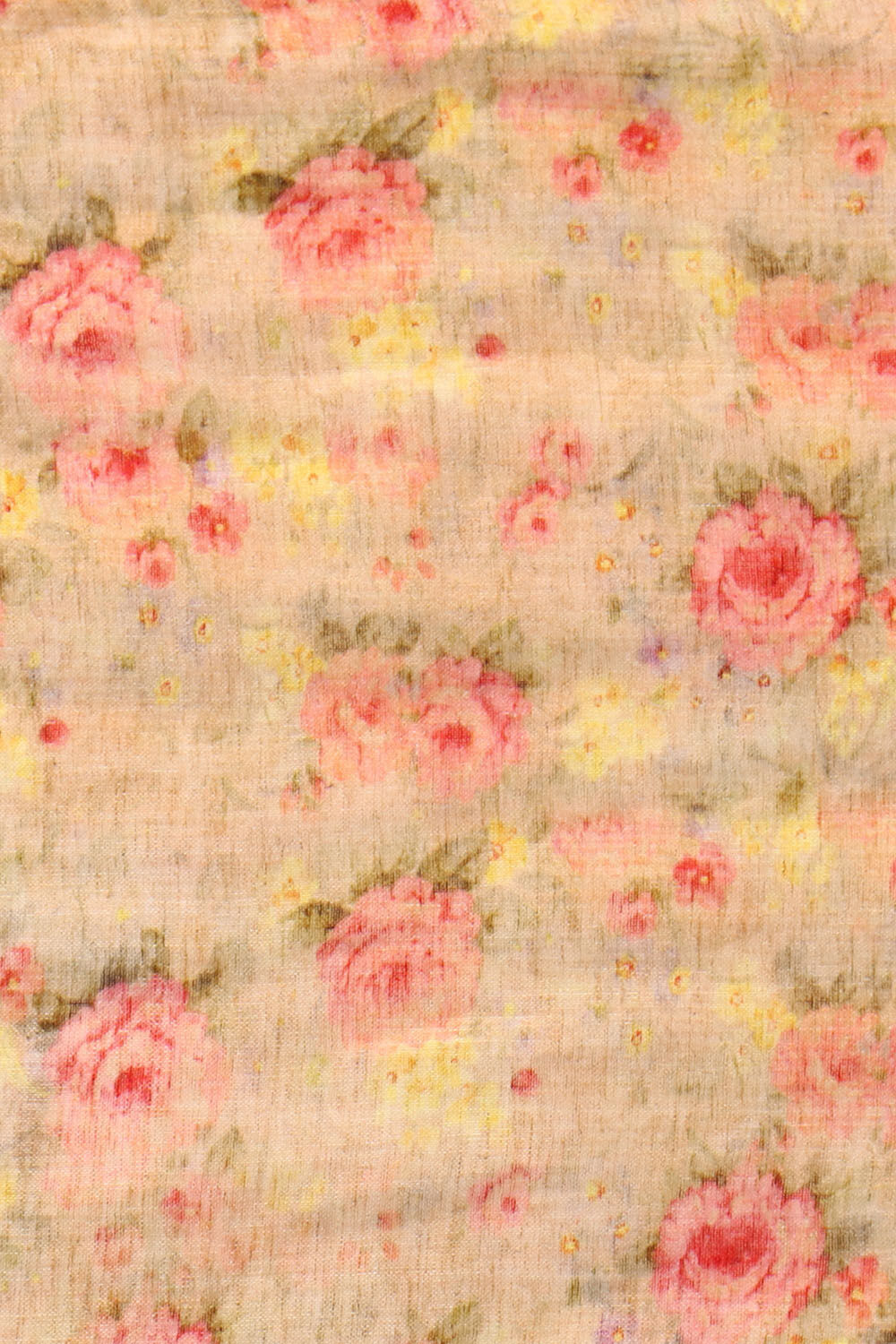 Yellow Pure Linen Digital Printed Saree image number null
