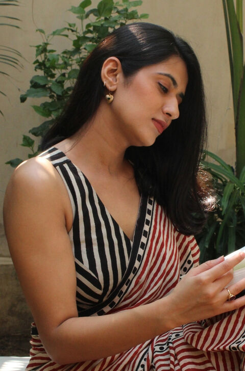 Off White Bagru Block Printed Pure Cotton Blouse
