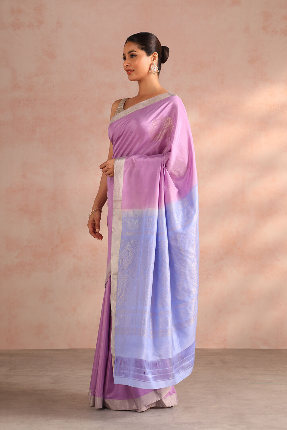 Violet Woven South Silk Tencel Saree image number null