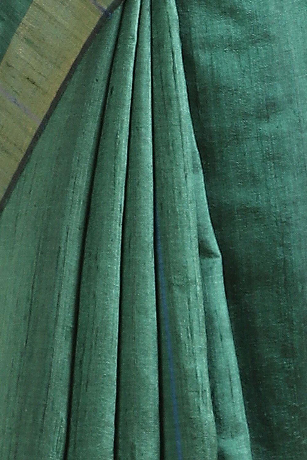 Green Pure Tussar Silk Bhagalpuri Saree image number null