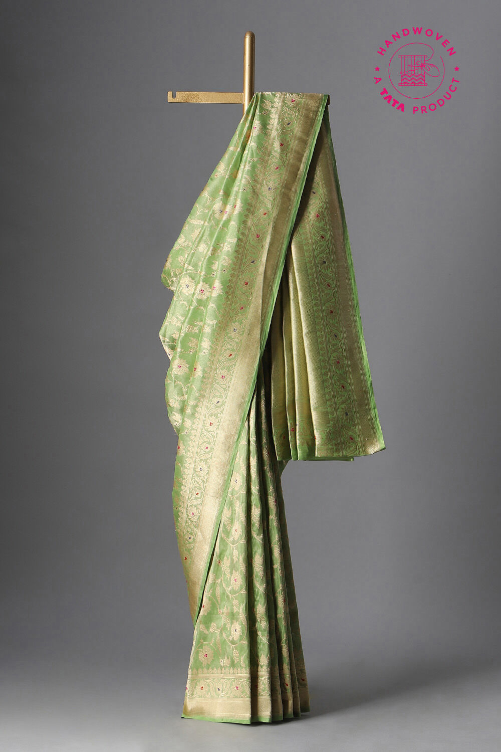 Green Pure Tissue Silk Banarasi Saree image number null
