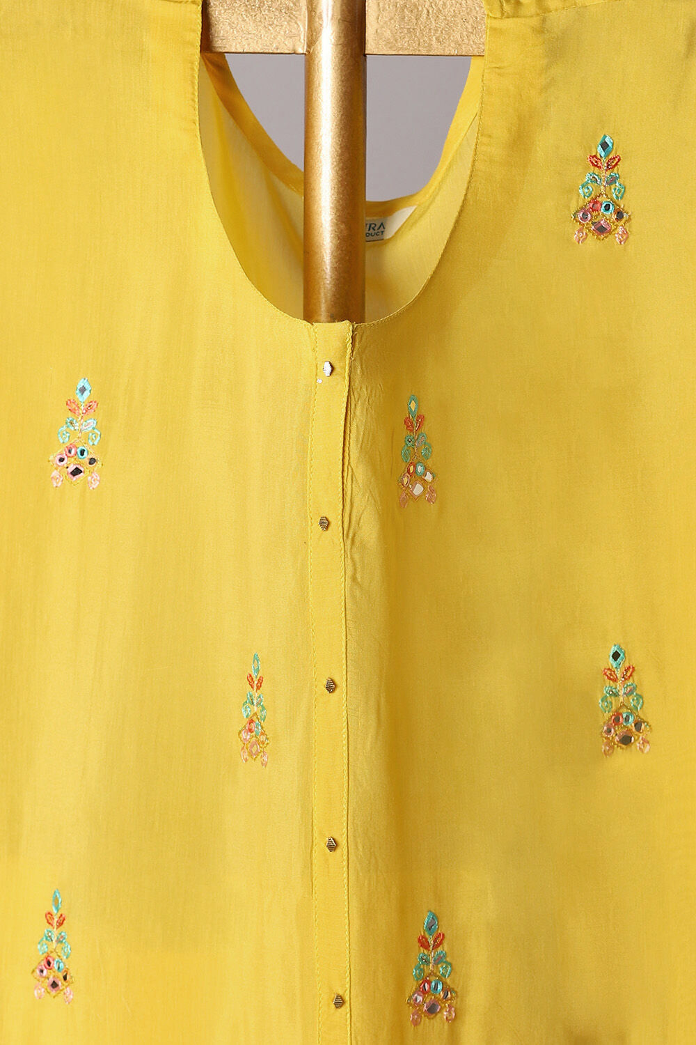 Yellow Viscose Embroidered Semistitched Suit Set image number null
