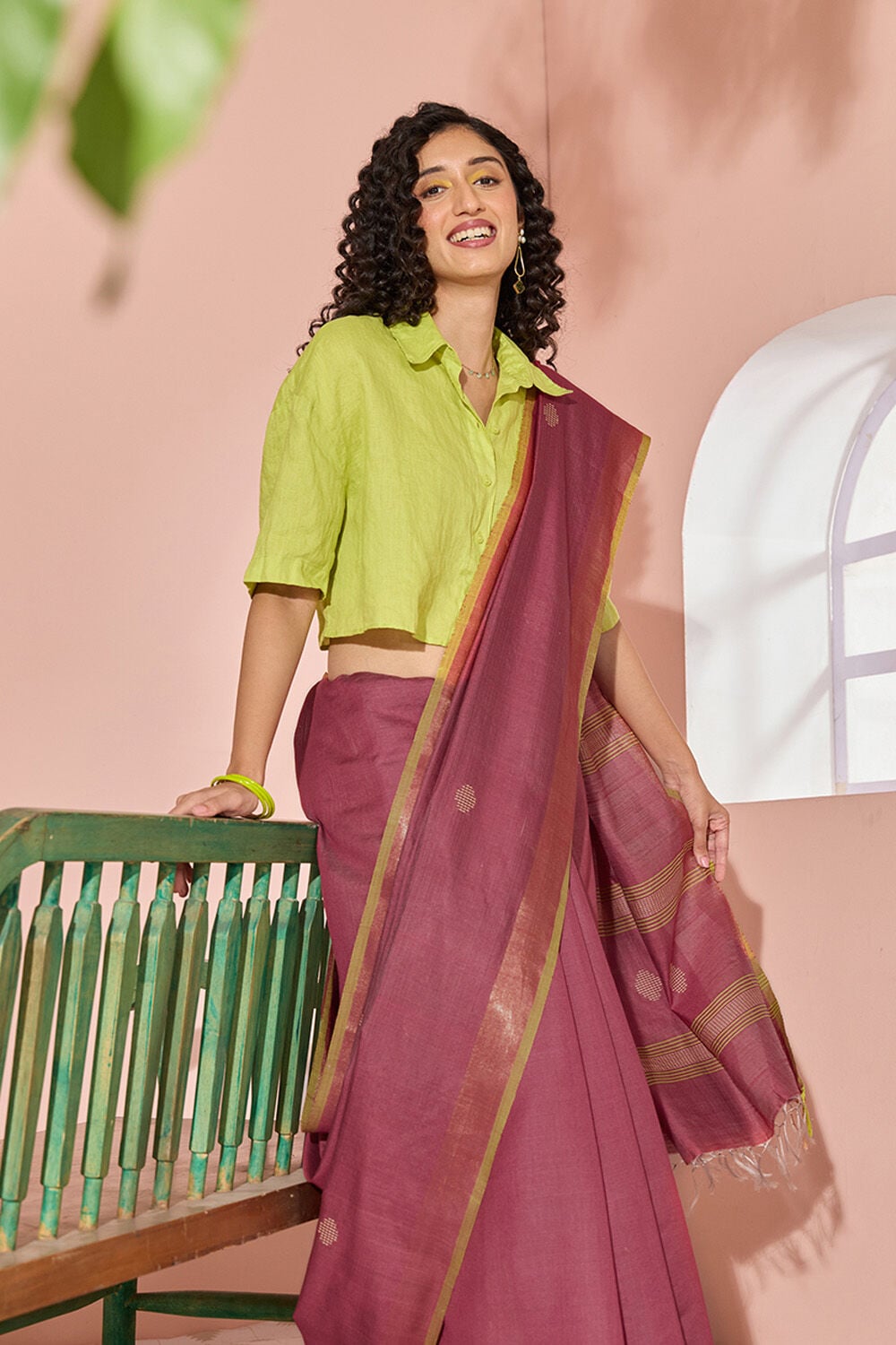 Red Woven Silk Viscose Bhagalpur Saree image number null