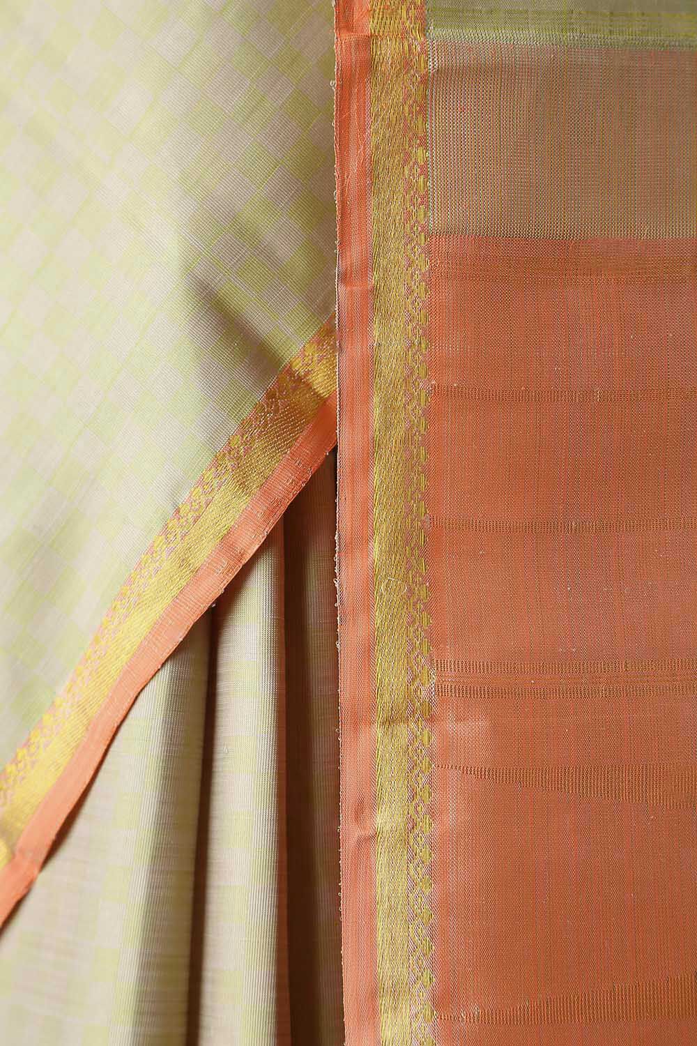 Light Green Pure Silk Kanjivaram Saree image number null