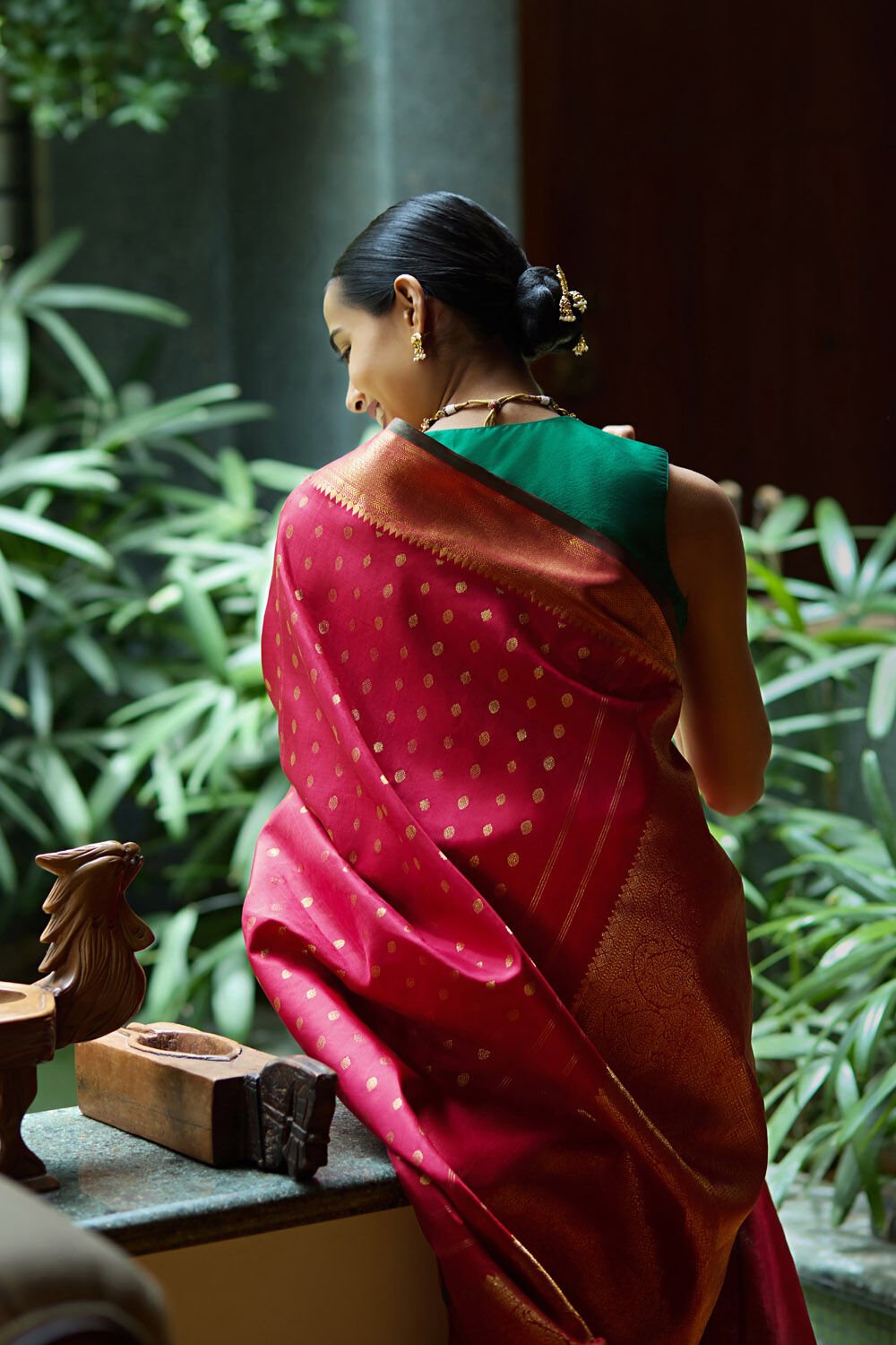 Red Woven Pure Silk Kanjivaram Saree image number null