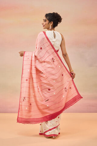 Light Pink Pure Silk Block Printed Chattisgarh Saree thumbnail image number null