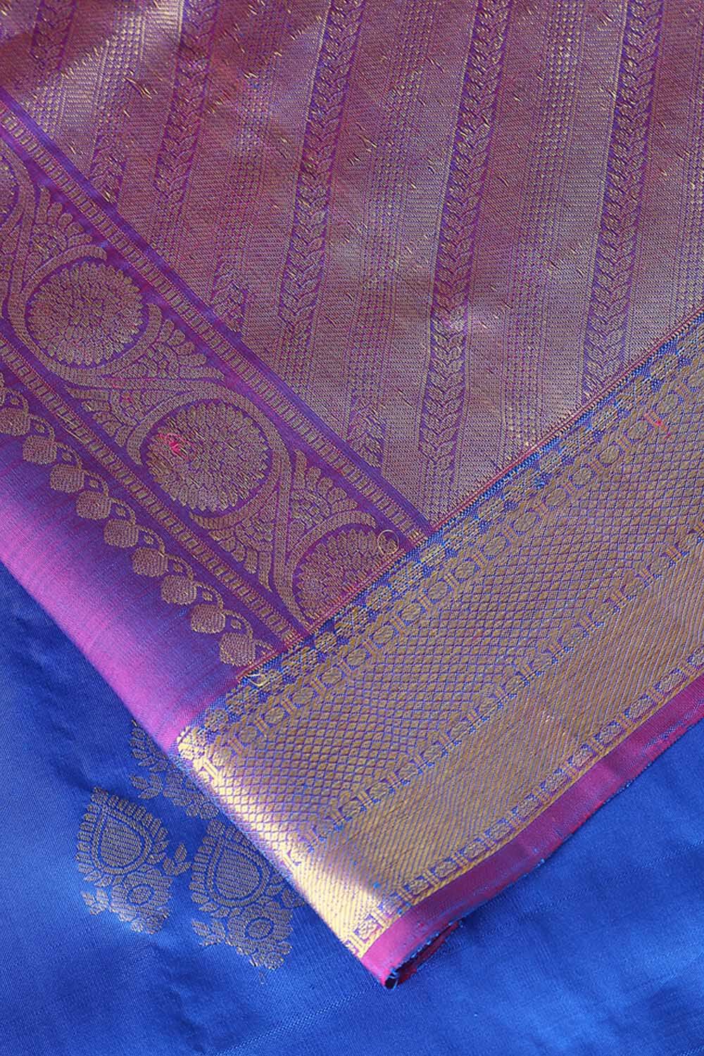 Blue Pure Silk Kanjivaram Saree image number null