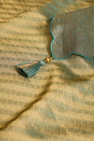 Green Woven Viscose Tissue Saree thumbnail image number null