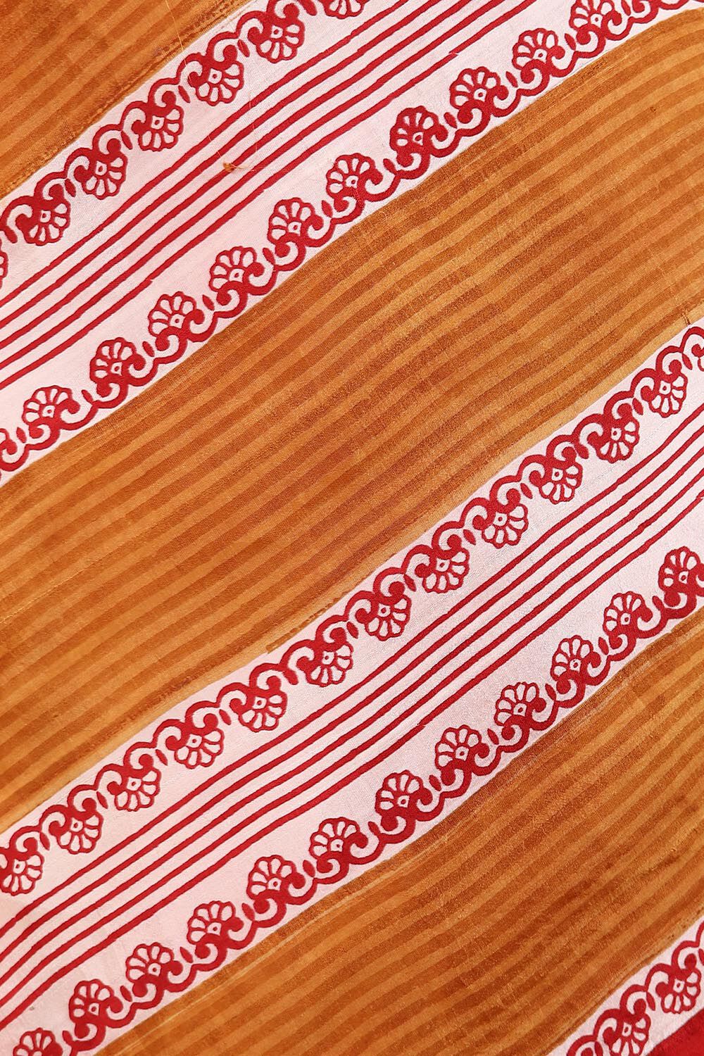 Dark Red Pure Silk Printed Saree image number null