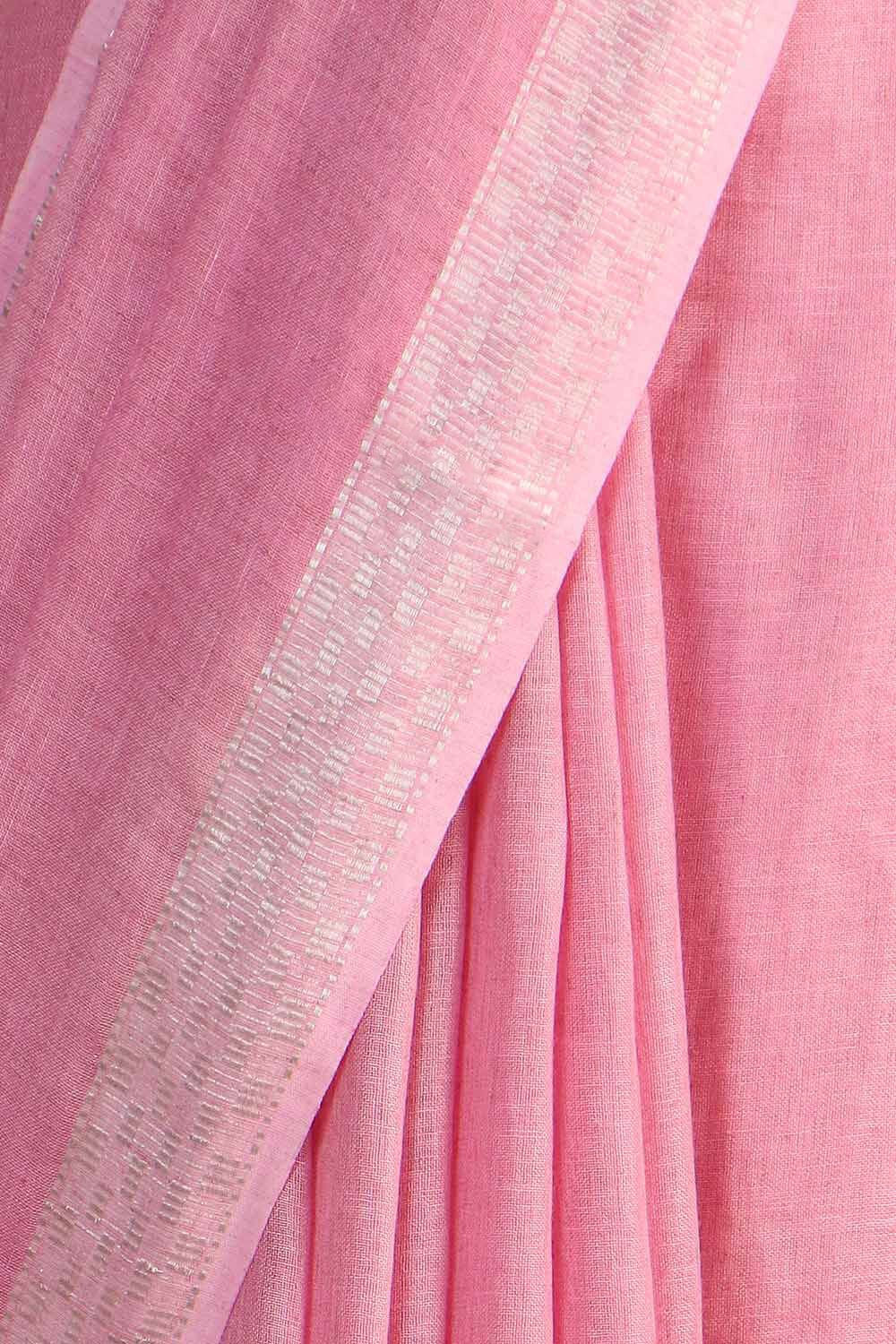 Light Pink Pure Linen Bhagalpuri Saree image number null
